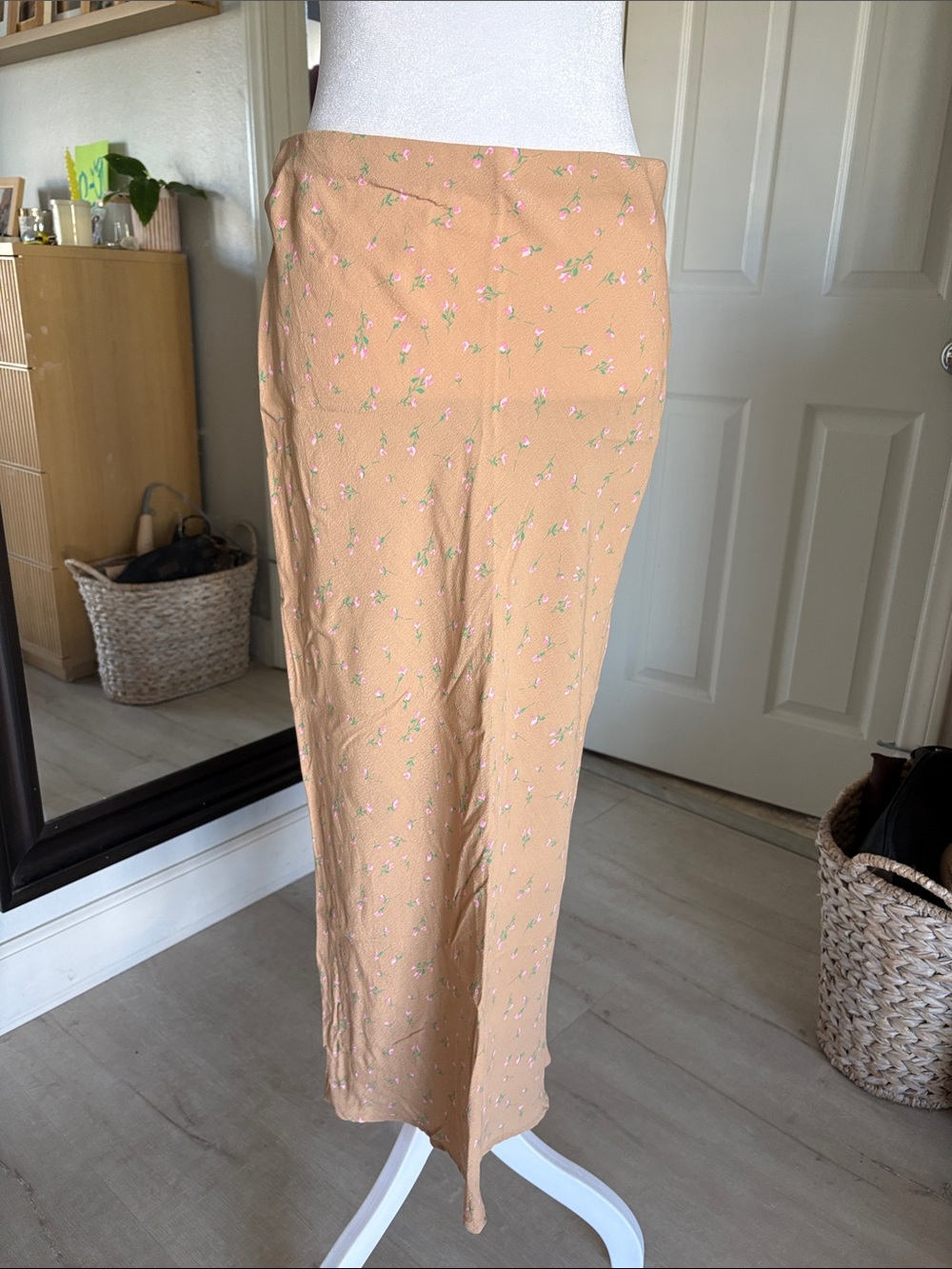 wild fable Peach-Print Midi Skirt
